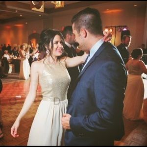 Champagne floor length dress